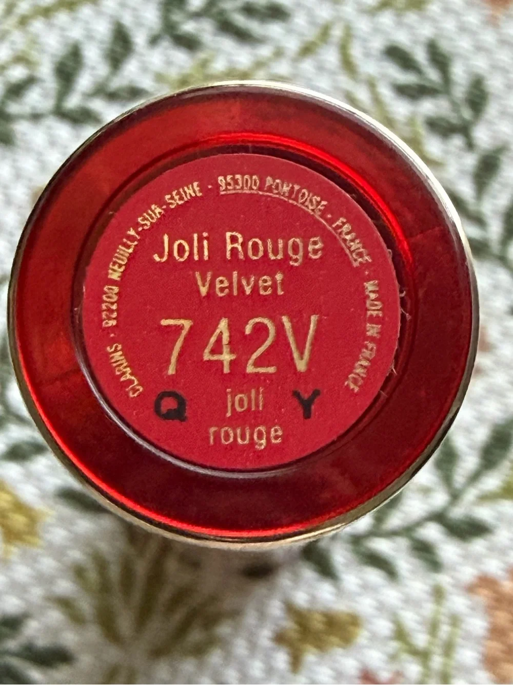 Clarins Joli Rouge Velvet 742V Lipstick in Red